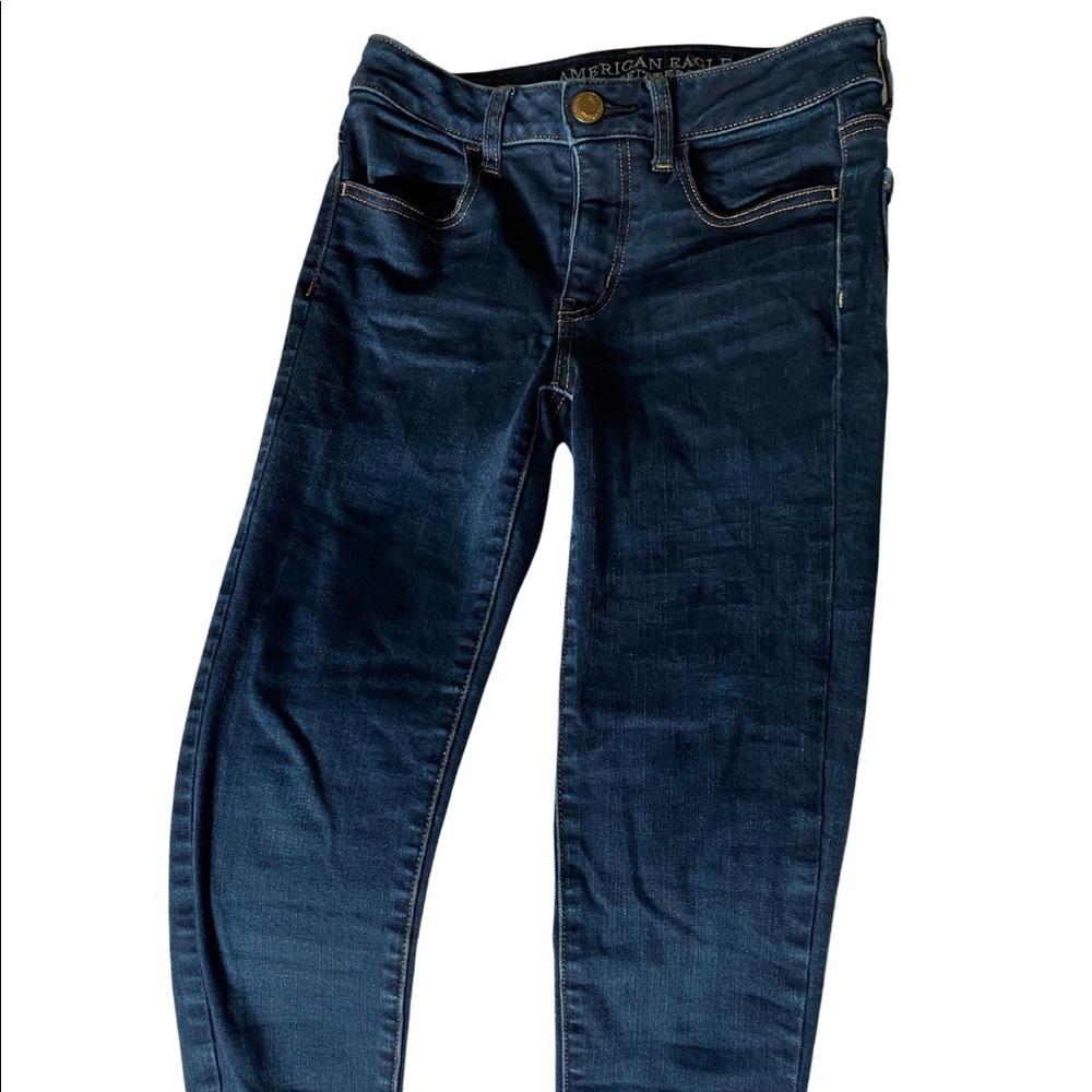 Dark Wash American Eagle Mid Rise Jegging